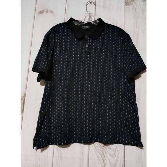 Banana Republic Polo Men's Large Luxe Touch Black Blue - Picture 1 of 7